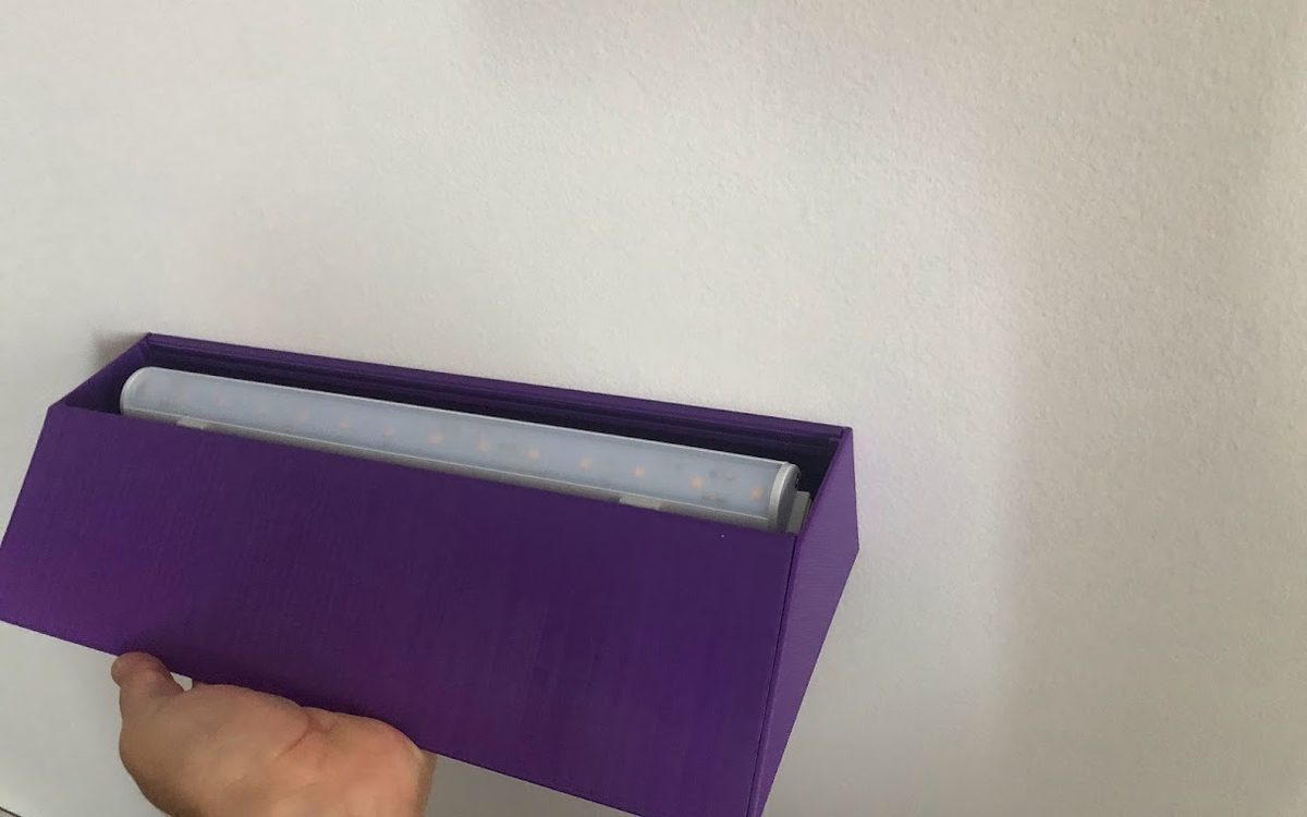 CLTL light housing, printed wall housing holding a frosted LED tube