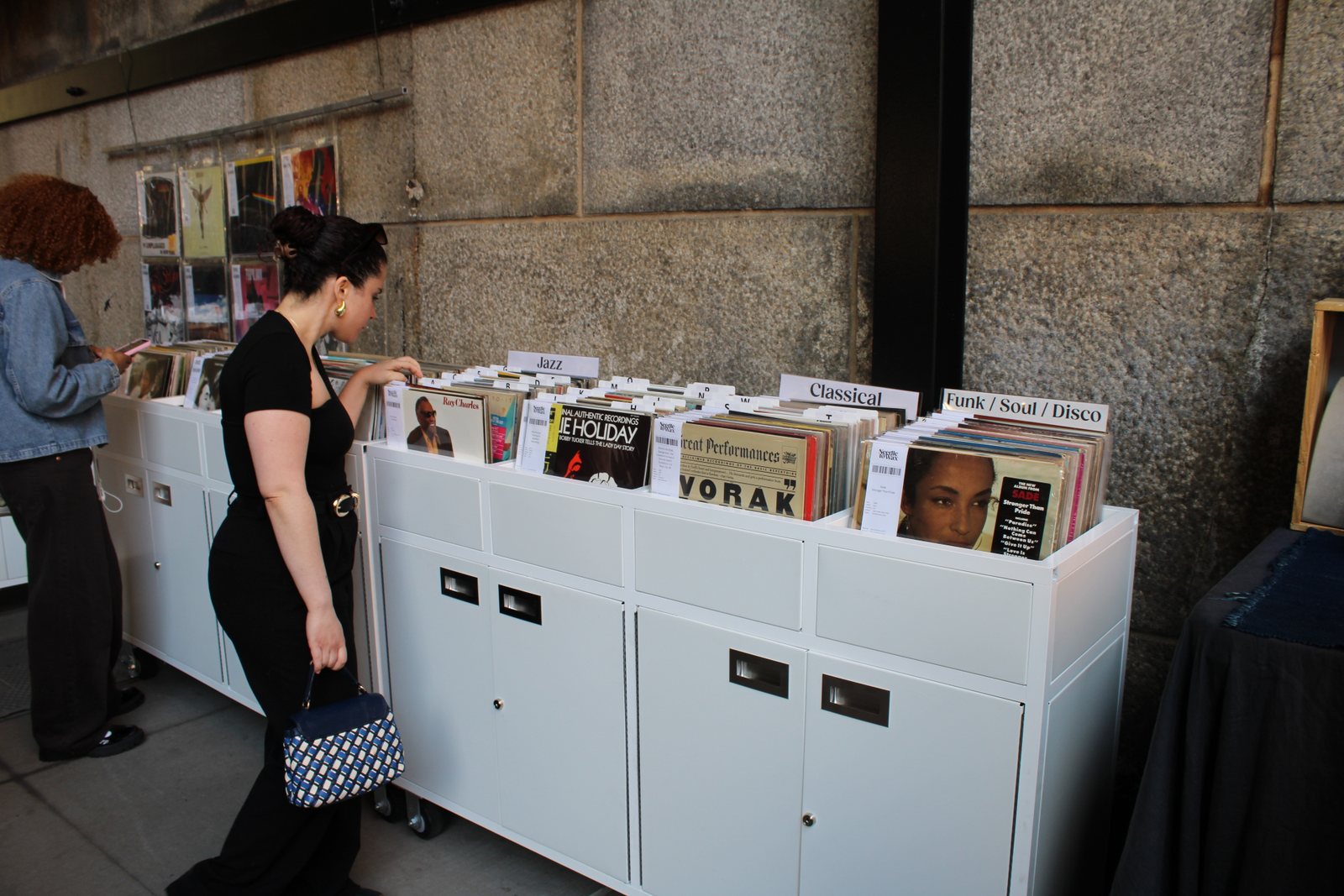 Needle to Wax record carts built and in use at a vinyl market