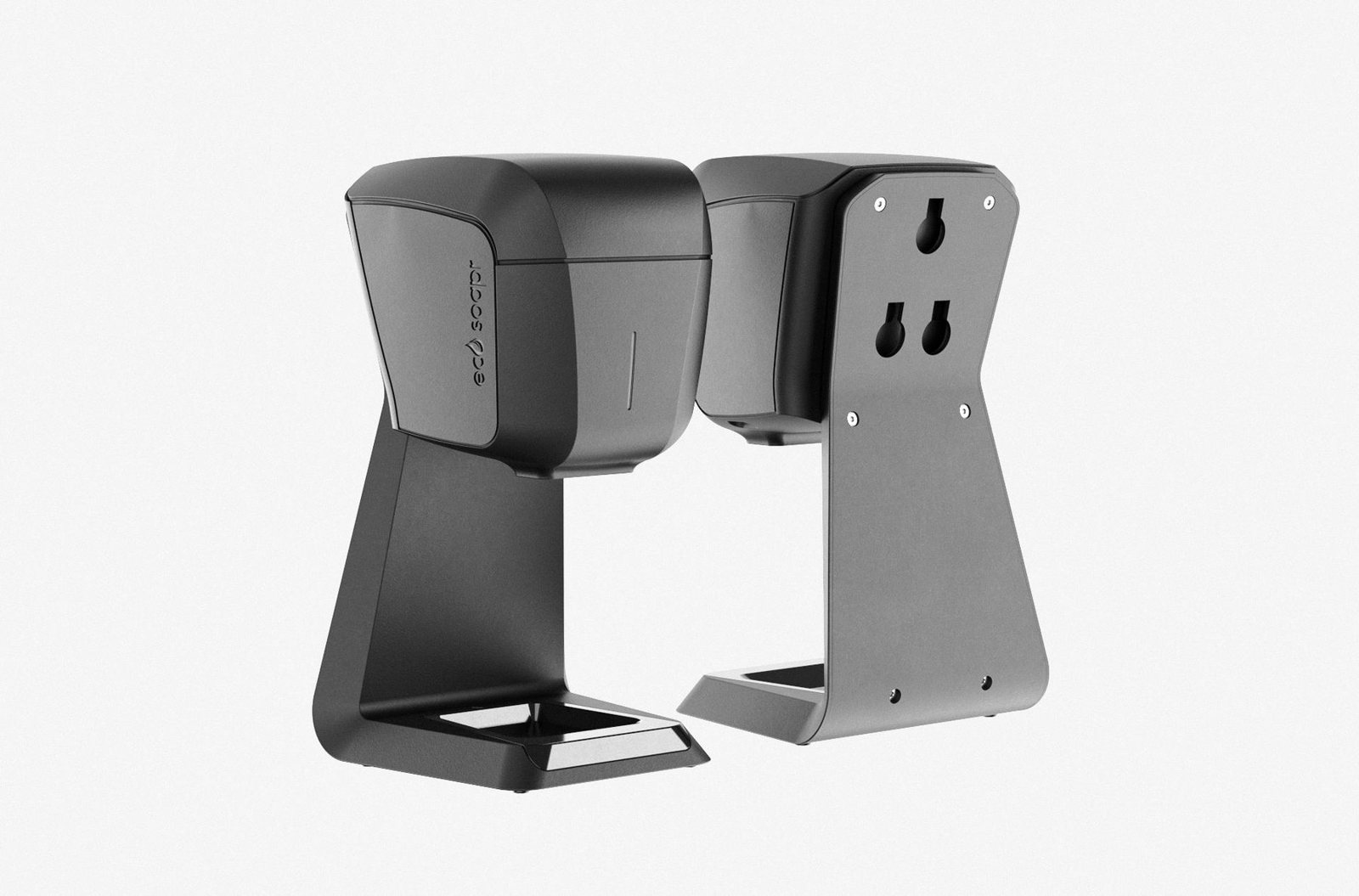 Eco Soapr soap shredder, matte black version, front and back