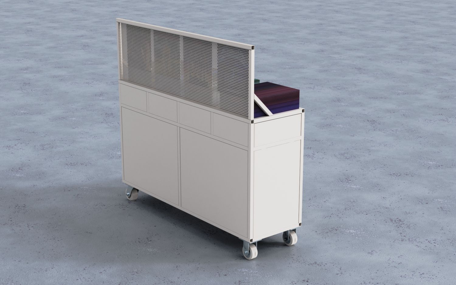 Needle to Wax vinyl cart V2, rear view with doors