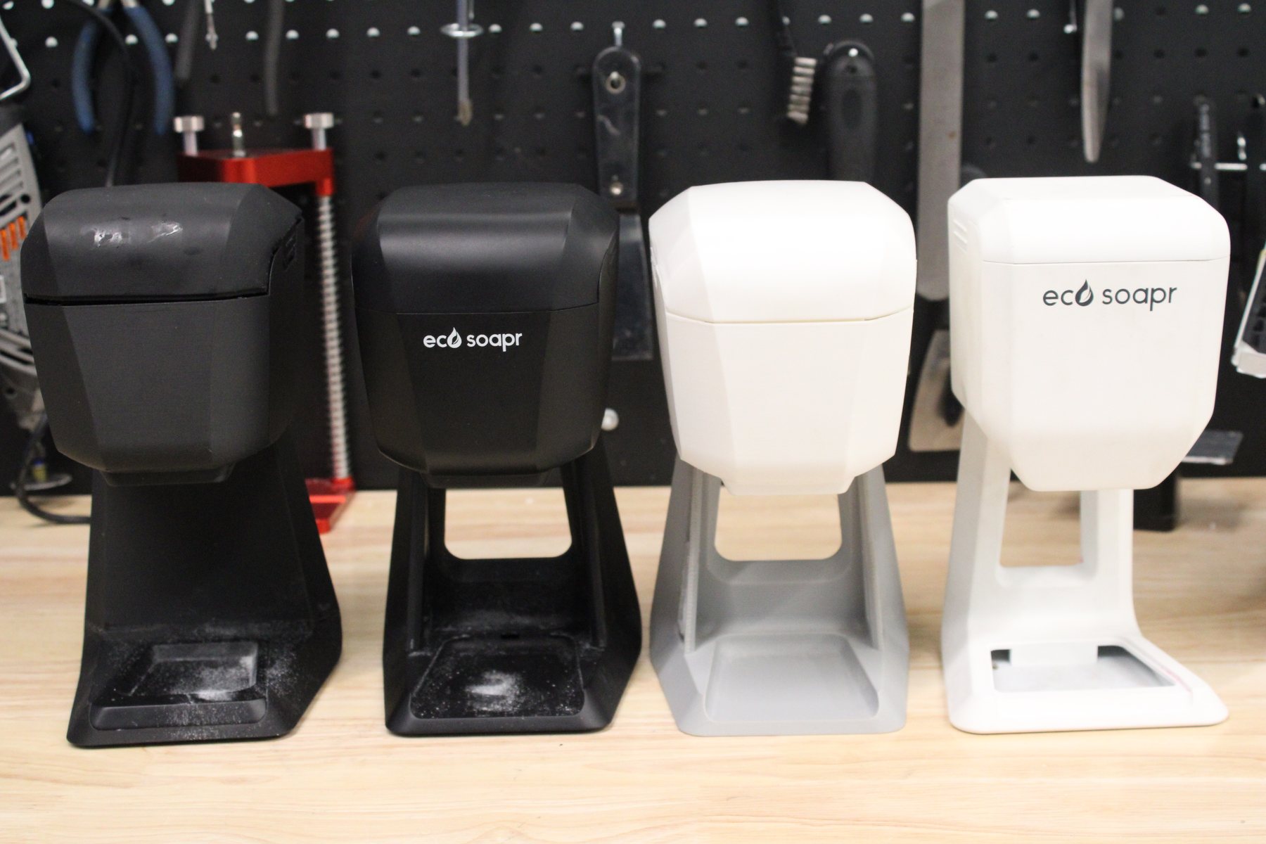 Built Eco Soapr units in black and white